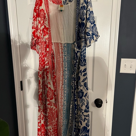 FARM Rio Mixed Pineapple Garden Wrap Maxi Dress - Picture 2 of 4